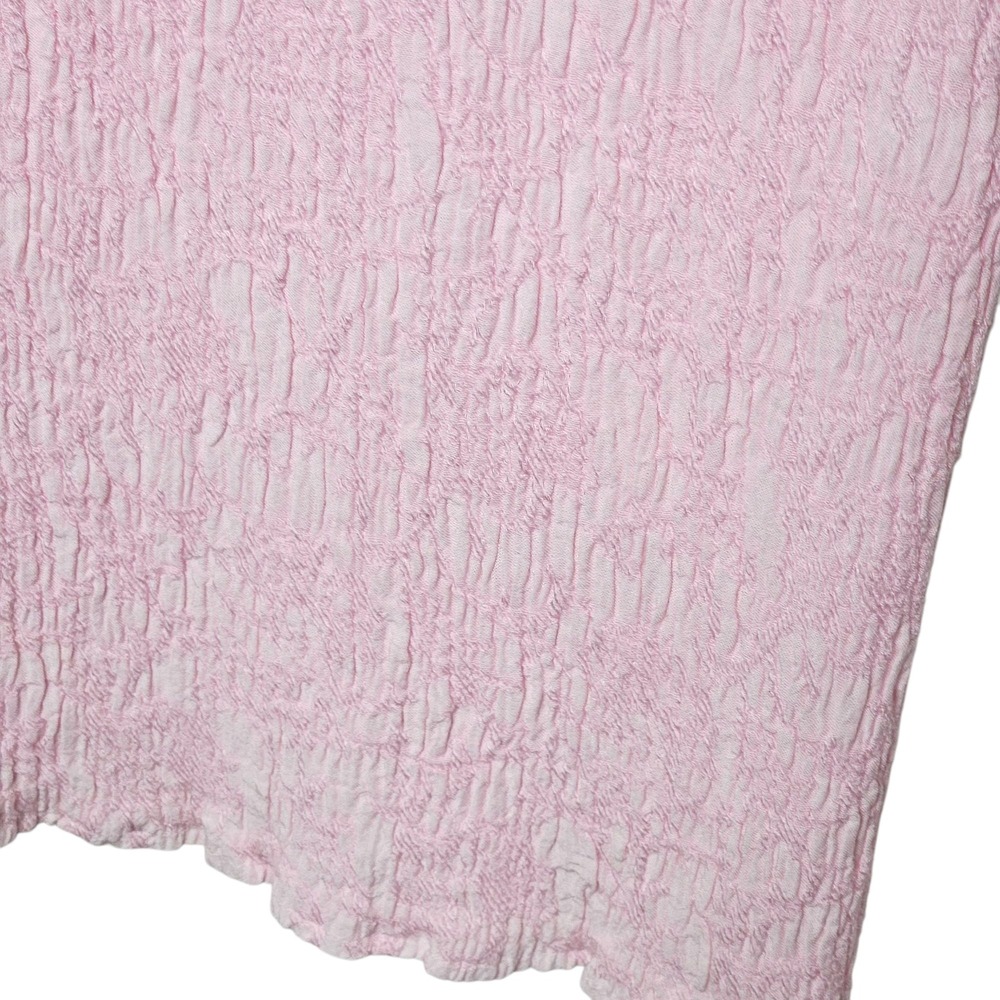 Vintage Sleeveless Maxi Dress Pink Textured Lace Trim Summer Casual Size M - Picture 5 of 8